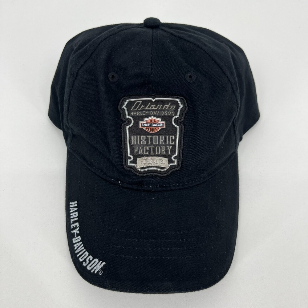 Harley-Davidson Orlando Historic Factory Black Adjustable Baseball Cap Hat